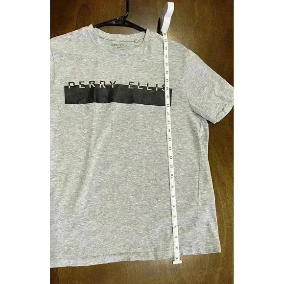 Perry Ellis Mens Medium Black And Grey Front Logo Crew Neck T Shirt (0118) - Picture 8 of 8